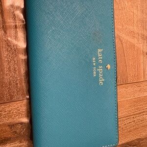 Kate Spade Turquoise Wallet with Gold Accents
